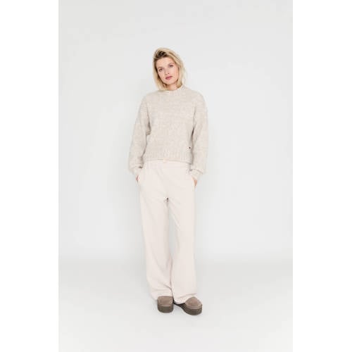 Moscow wide leg regular waist broek ecru afbeelding