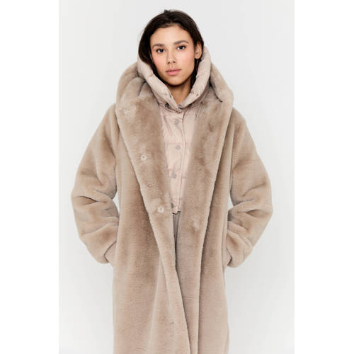 Moscow faux fur jas taupe afbeelding