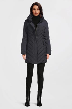 gewatteerde jas donkerblauw