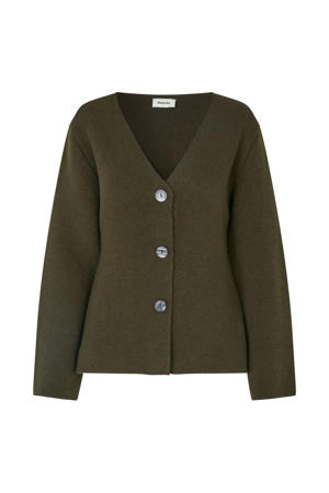 gebreid vest met wol groen