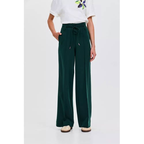 CKS wide leg high waist broek groen afbeelding