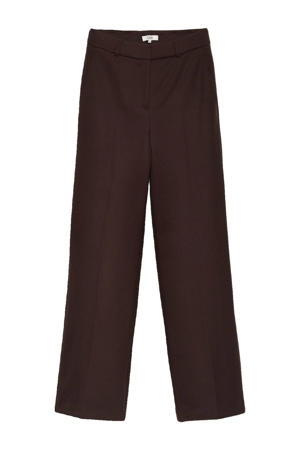 straight high waist broek bruin
