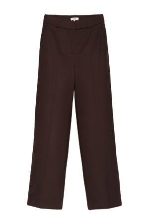straight high waist broek bruin