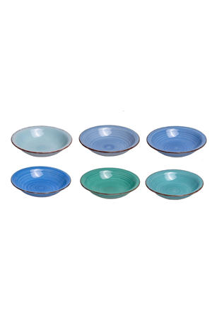 Cookinglife Diepe borden / Pastaborden Delice Blauw ø 21 cm - 6 stuks