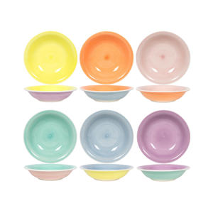 Diepe Borden / Pastaborden Pastel Harmony ø 21 cm - 6 Stuks