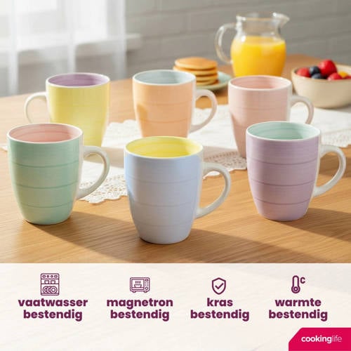 Cookinglife Mokken Pastel Harmony 340 ml - 6 Stuks afbeelding