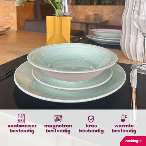 Cookinglife Ontbijtborden Pastel Harmony ø 19 cm - 6 Stuks afbeelding