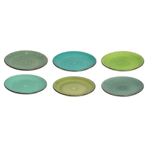 Cookinglife Ontbijtborden / Dessertborden Delice Groen ø 19 cm - 6 stuks afbeelding