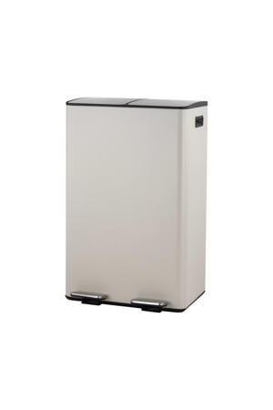 prullenbak - afvalscheiding - (30L + 30L + 3L) - mat grijs