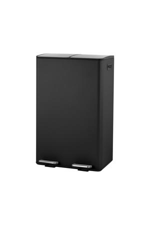 prullenbak - afvalscheiding - (30L + 30L + 3L) - mat zwart