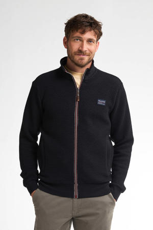 sweatvest met textuur zwart