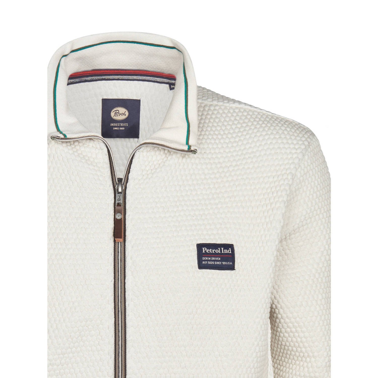 Petrol Industries sweatvest met textuur ecru