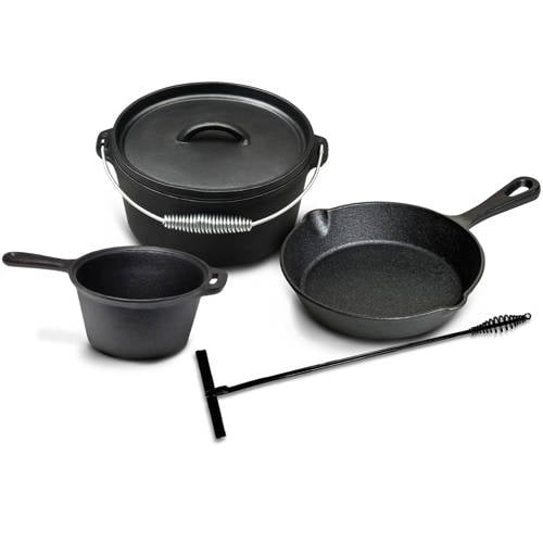 Blackwell Dutch Oven BBQ Set Gietijzer – Braadpan, Steelpan, Koekenpan & Deksel Lifter afbeelding