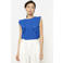 LOLALIZA mouwloze top blauw broderie