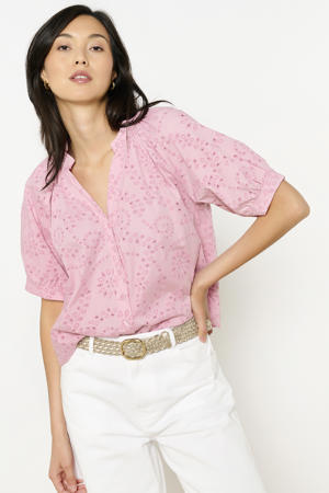 blouse lichtroze broderie