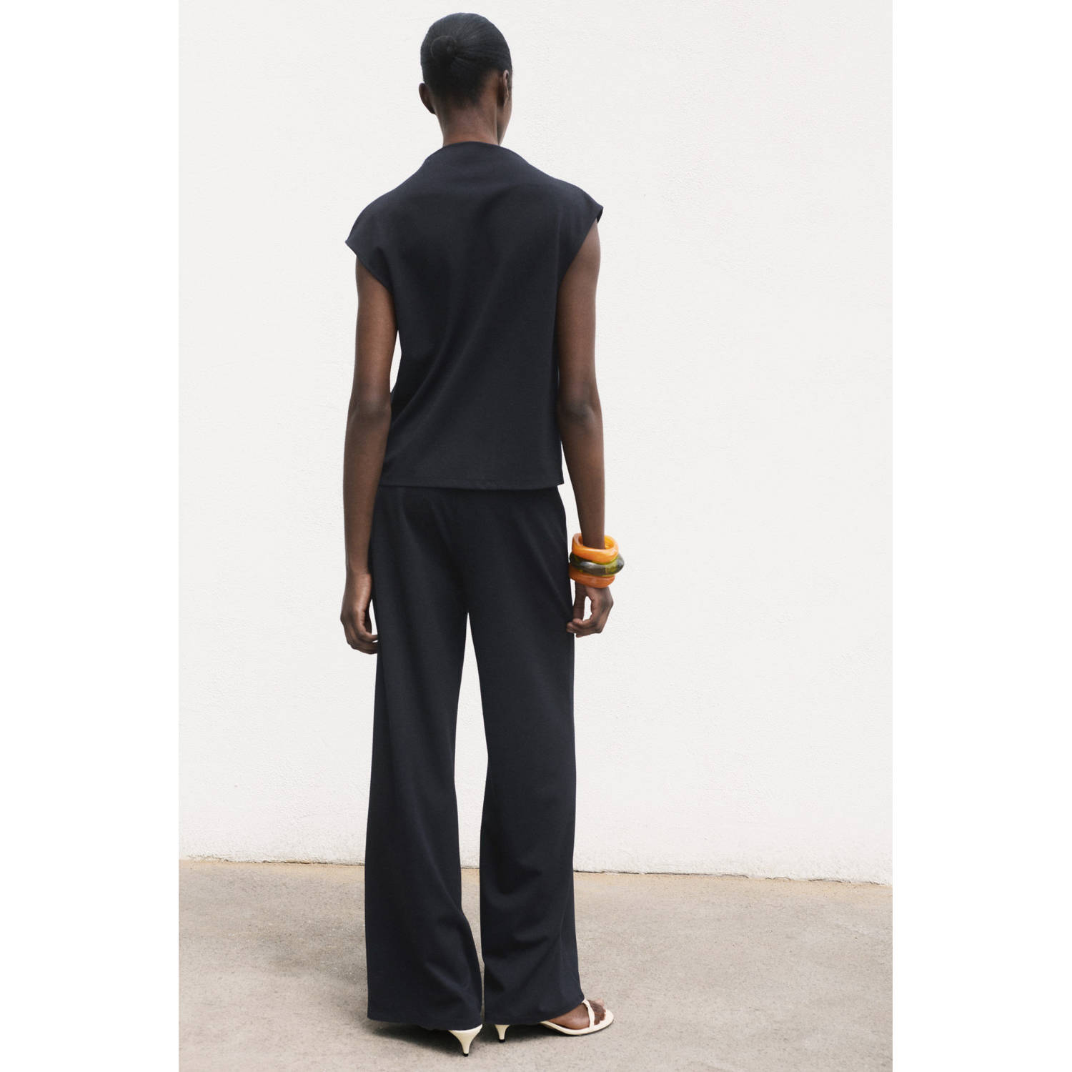Mango mouwloze top donkerblauw