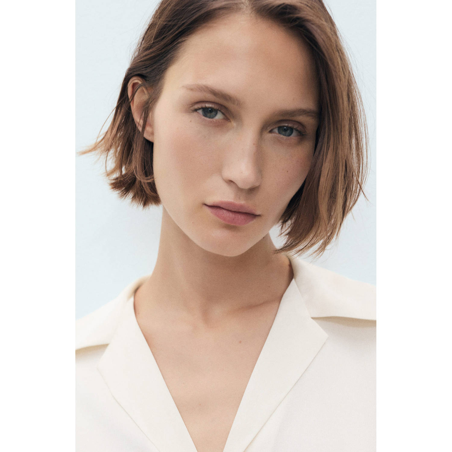 Mango satijnen blouse ecru