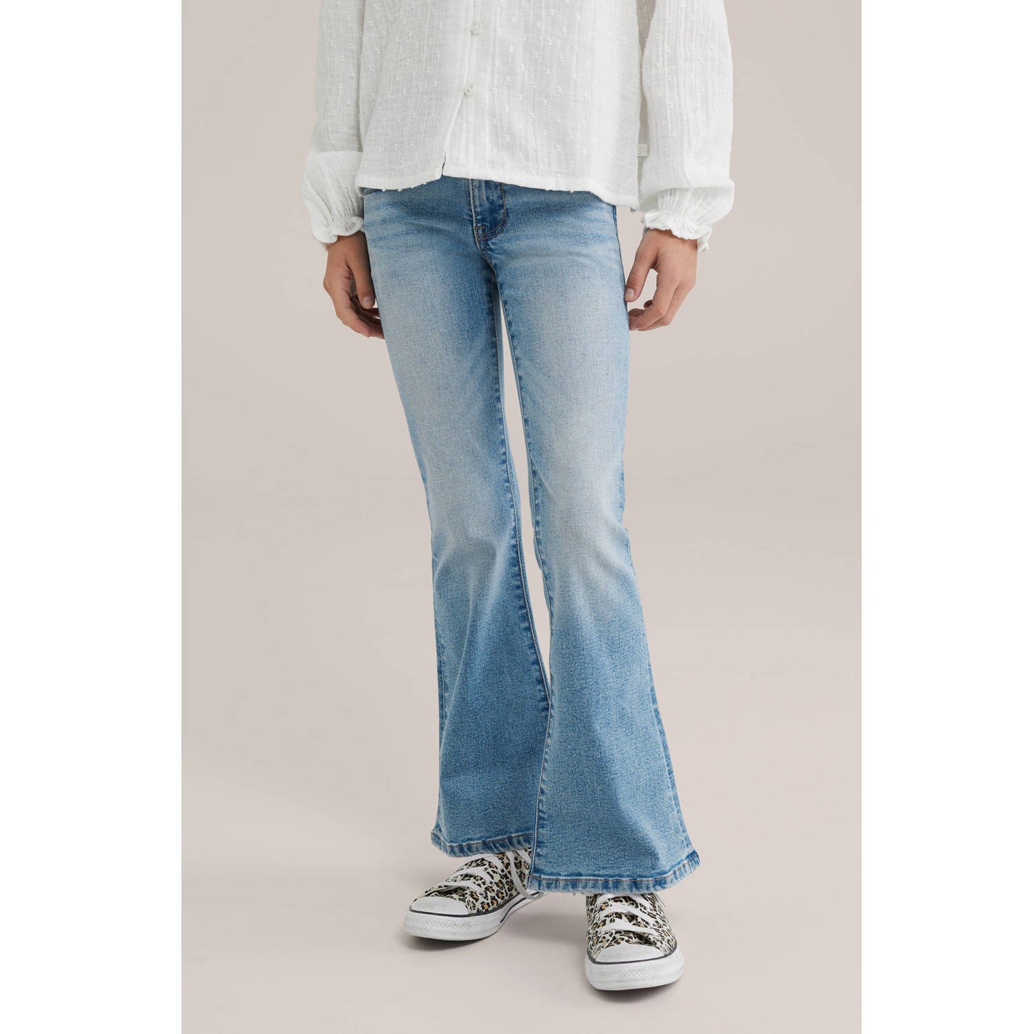 WE Fashion flared jeans light blue denim