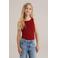 WE Fashion mouwloze top rib gebreid