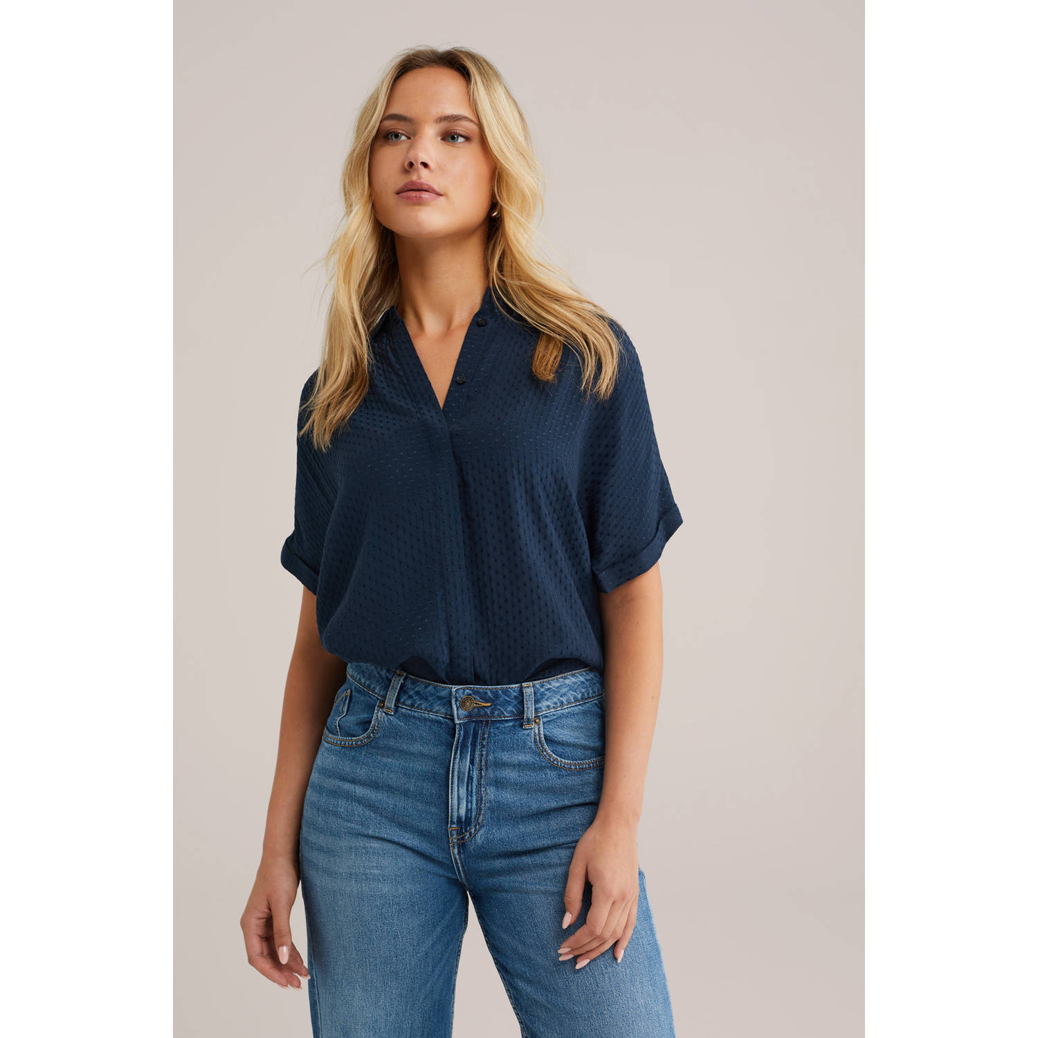 WE Fashion blouse donkerblauw