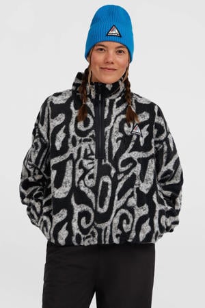fleece sweater FWC'Play zwart/wit