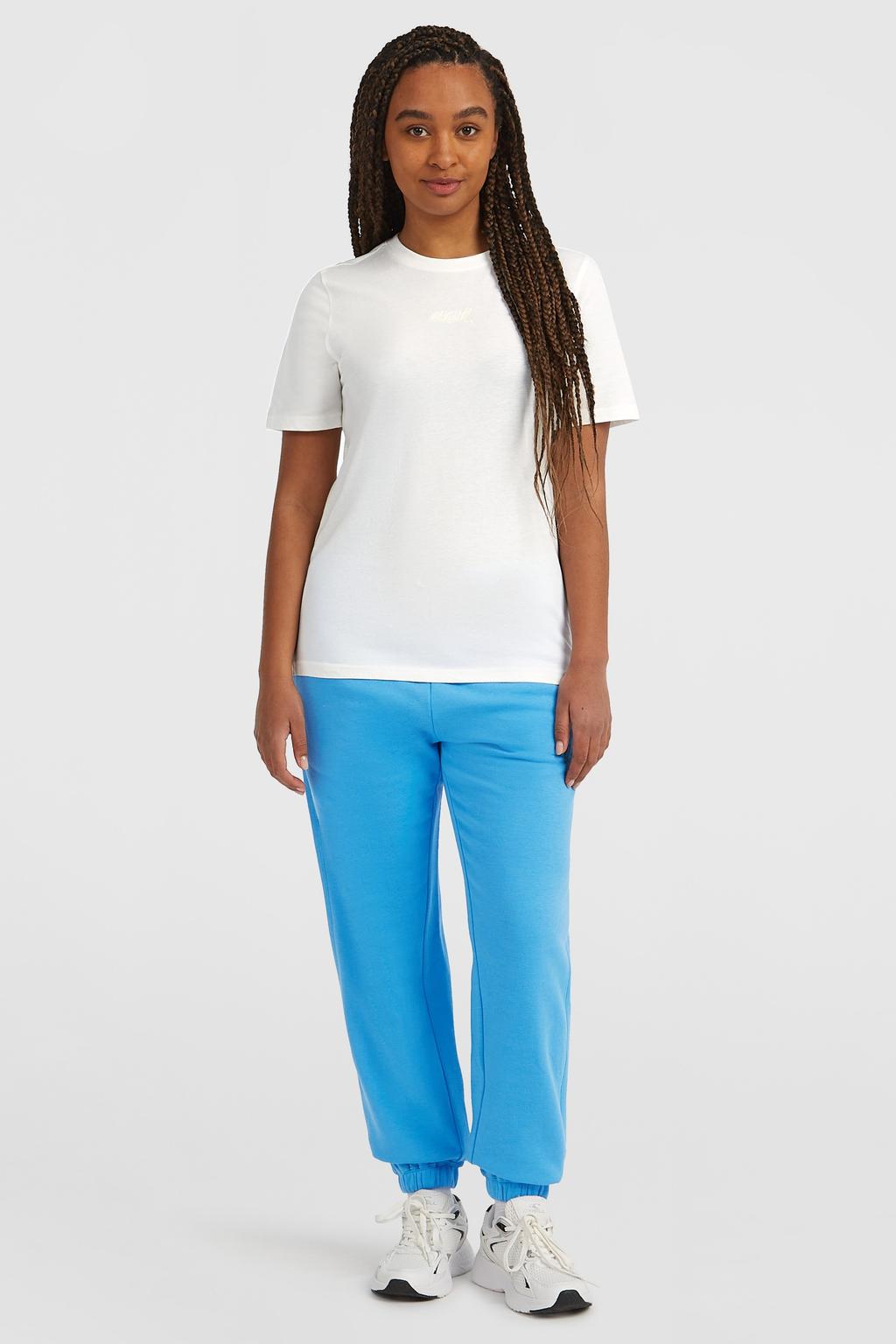 Witte dames O'Neill T-shirt van katoen met logo dessin, korte mouwen en ronde hals