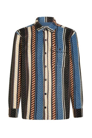 fleece overhemd blauw
