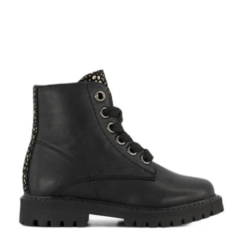 Graceland leren veterboots zwart afbeelding