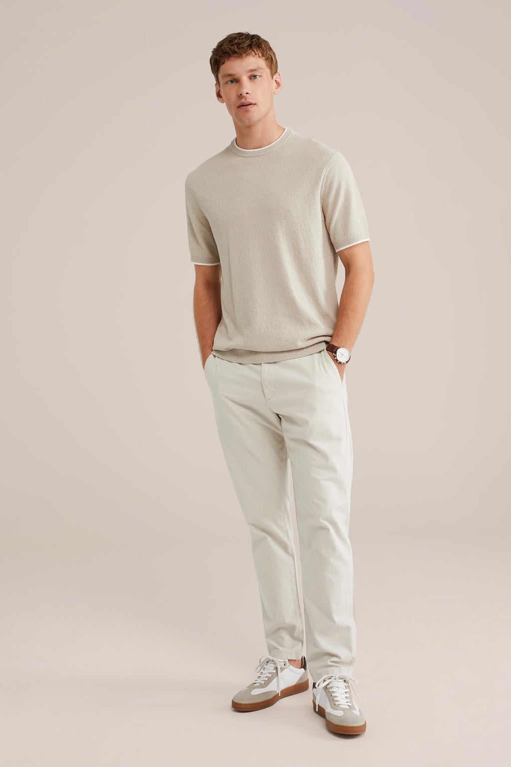 WE Fashion slim chino ecru