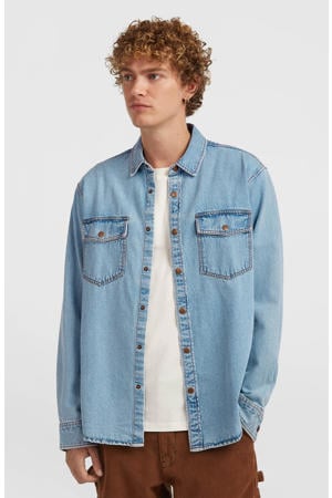 casual overhemd blauw