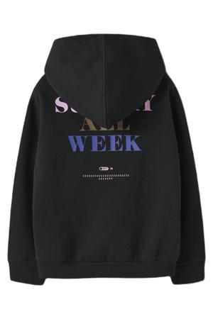 hoodie met backprint zwart