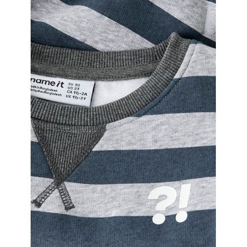 NAME IT MINI gestreepte sweater grijs afbeelding