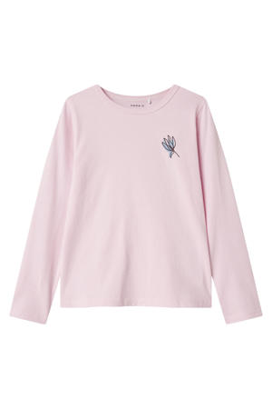 longsleeve met backprint lichtroze