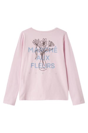 longsleeve met backprint lichtroze