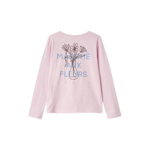NAME IT MINI longsleeve met backprint lichtroze afbeelding
