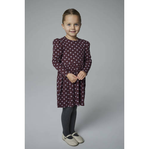 NAME IT MINI gebloemde midi jurk roodbruin afbeelding