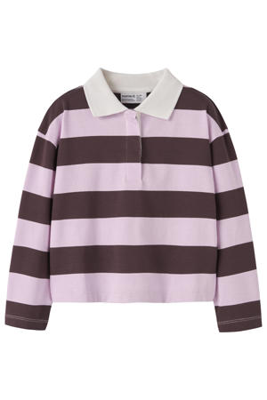 gestreepte polo roze