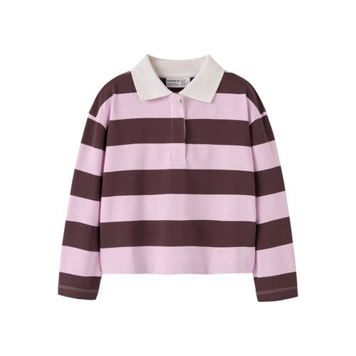 NAME IT KIDS gestreepte polo roze afbeelding