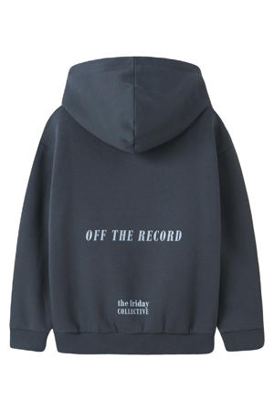 hoodie met backprint grijsblauw