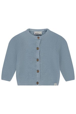 vest blauw grof gebreid
