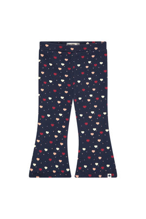flared broek met hartjes blauw