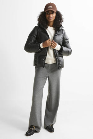 gewatteerde jas zwart