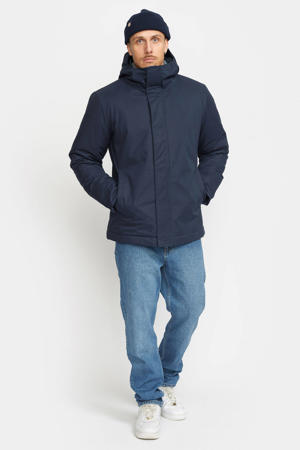 gewatteerde jas donkerblauw