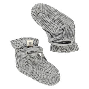 gebreide baby slofjes grijs