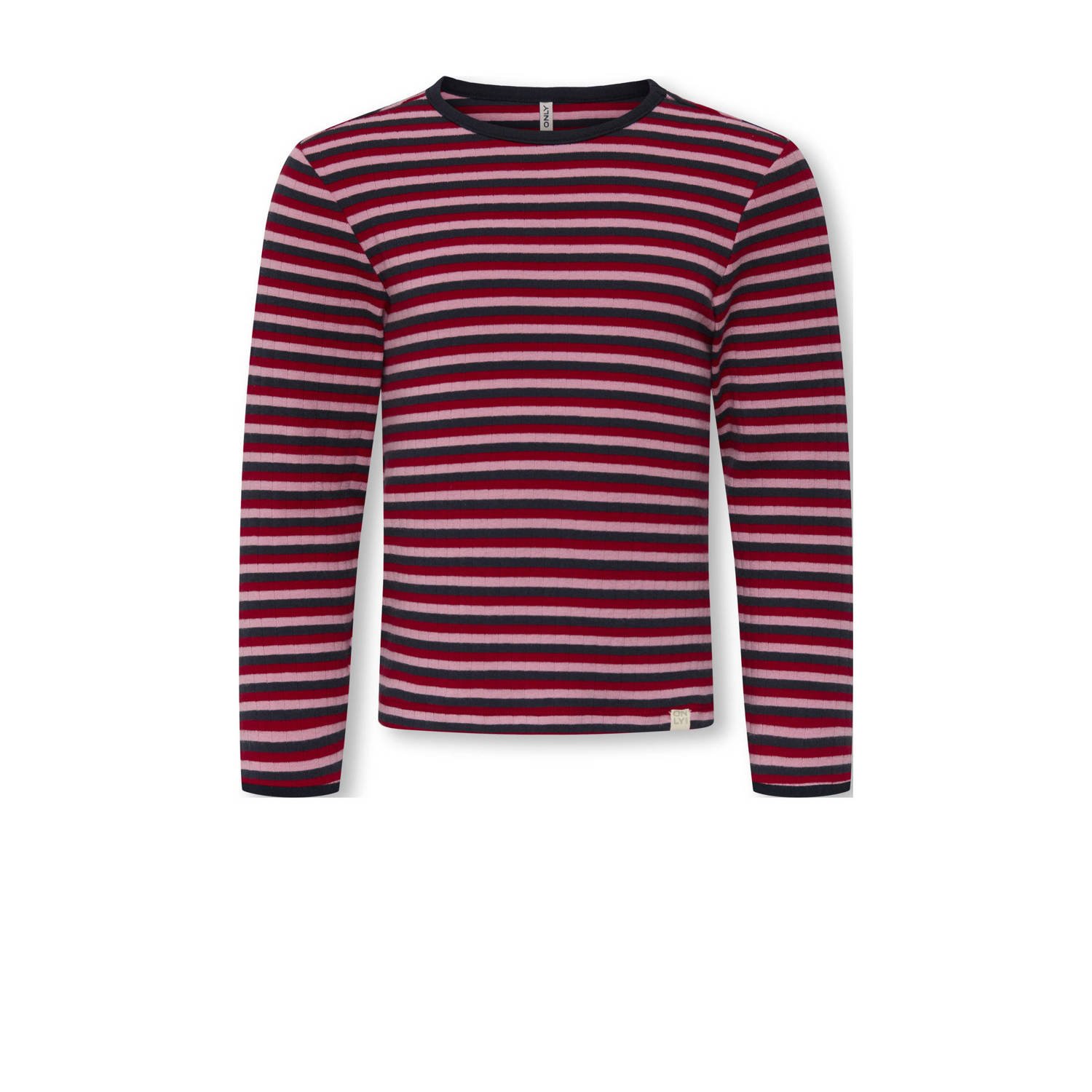 ONLY KIDS MINI longsleeve donkerblauw rib gebreid