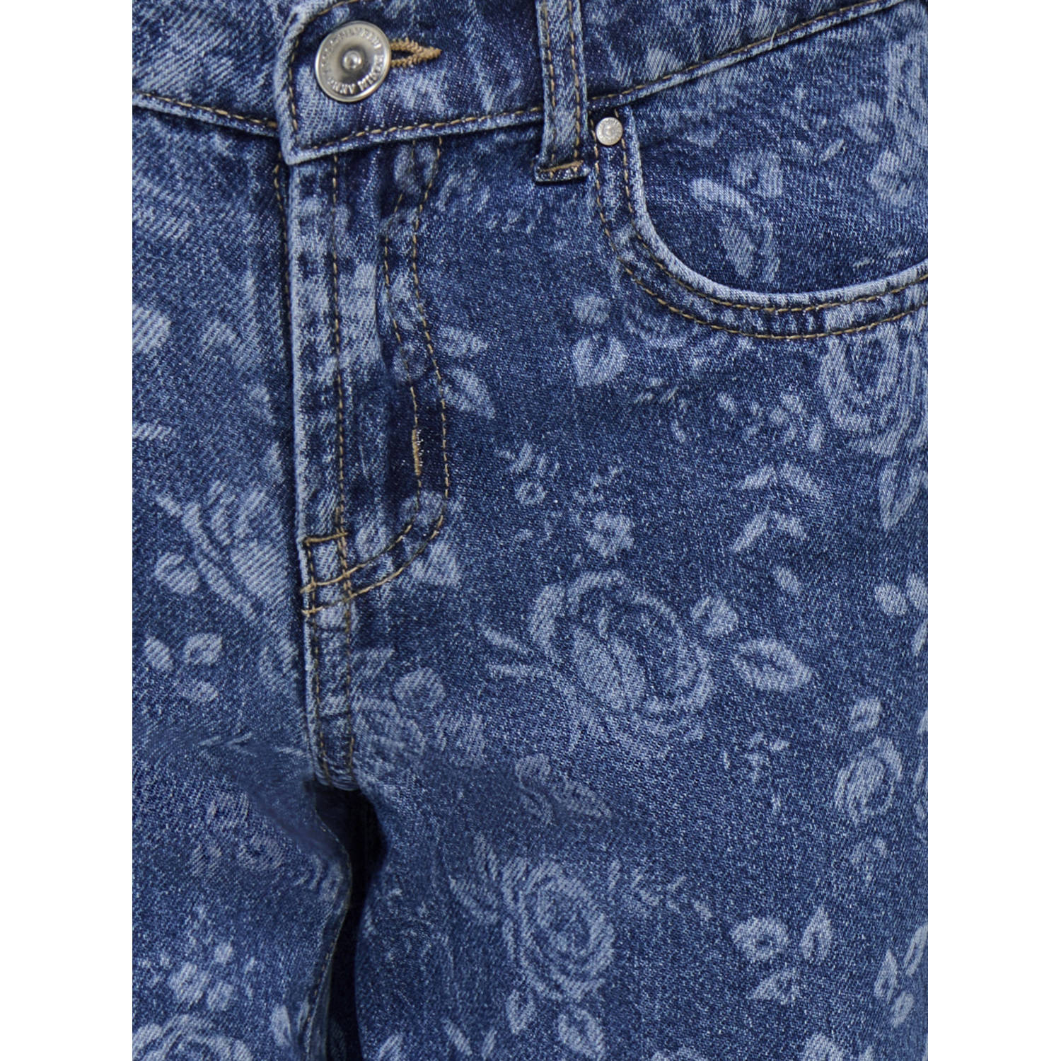 ONLY KIDS GIRL high waist wide leg jeans medium blue denim