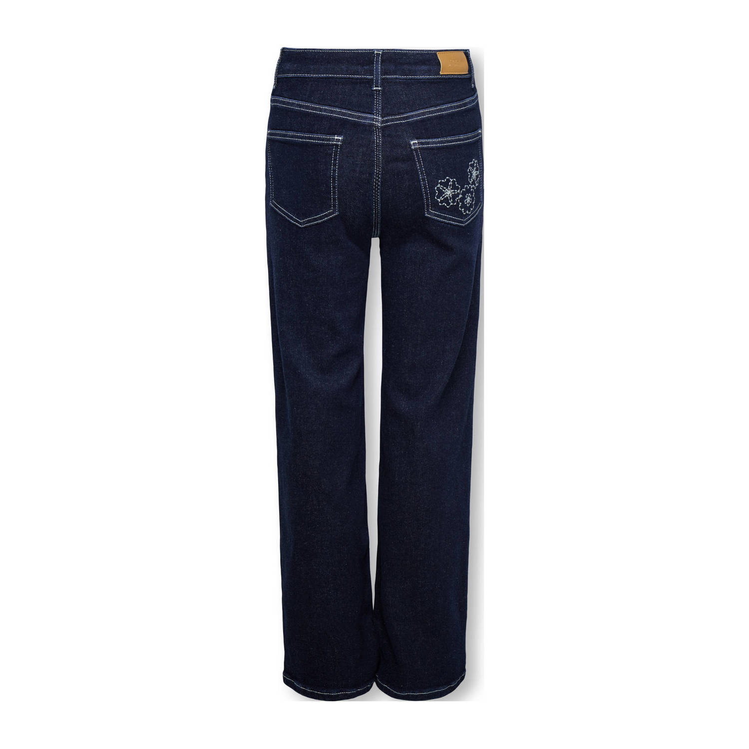 ONLY KIDS GIRL high waist wide leg jeans dark blue denim
