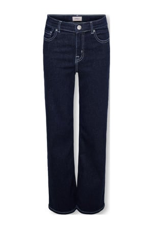 high waist wide leg jeans dark blue denim