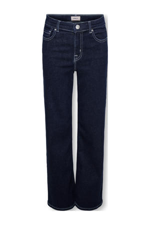 high waist wide leg jeans dark blue denim