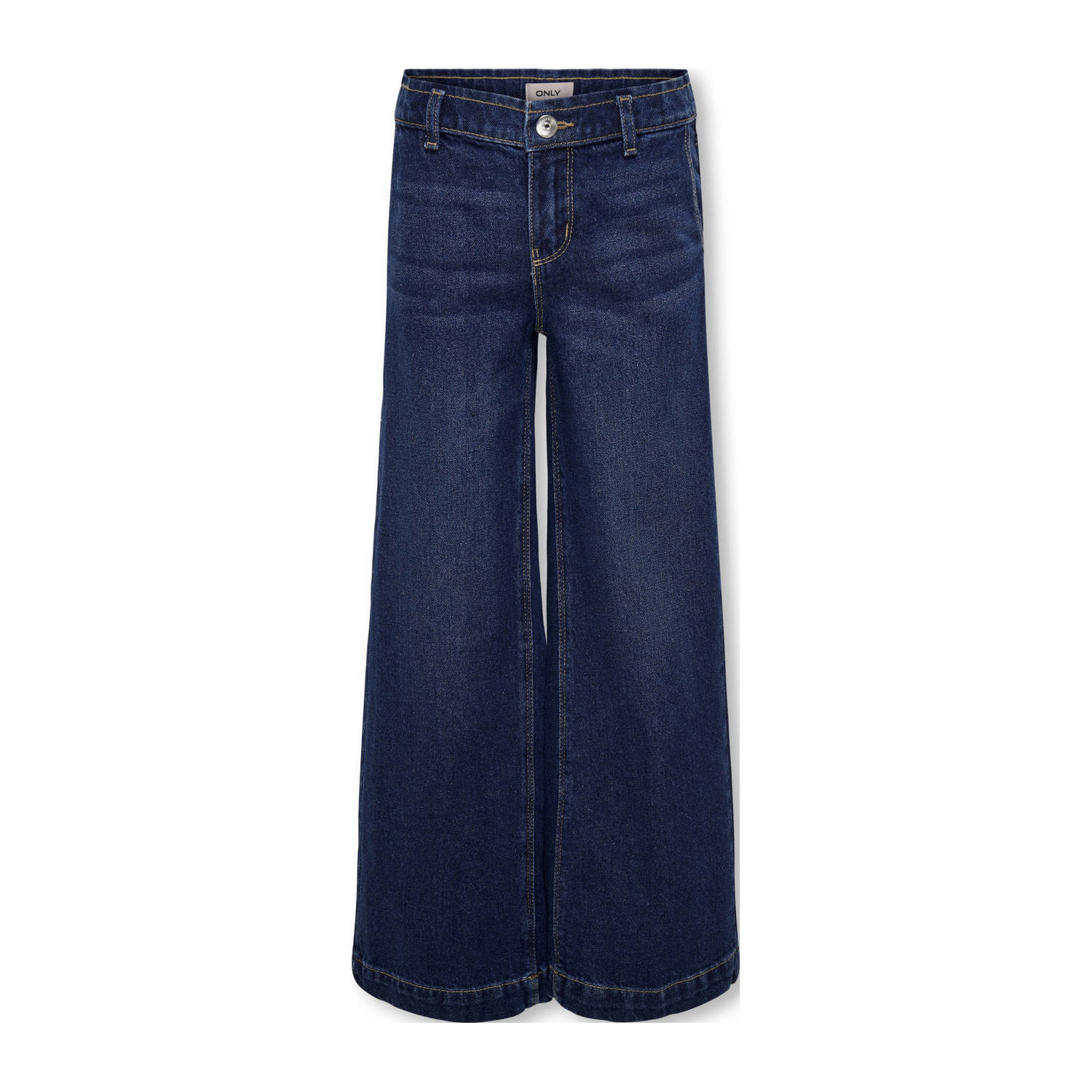 ONLY KIDS GIRL high waist wide leg jeans dark blue denim